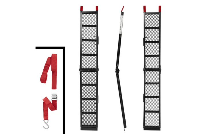 ProPlus 390094 opklapbare stalen oprijplaten voor trailers, 203 cm, 680 kg, set van 2