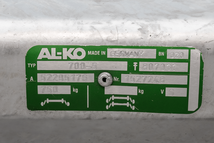 AL-KO OPTIMA ongeremde as voor 750kg aanhanger 900mm 1330mm 4x100