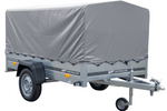 Enkelassige aanhanger 230x125 UNITRAILER GARDEN 230 FD met H-800 frame en grijze kap
