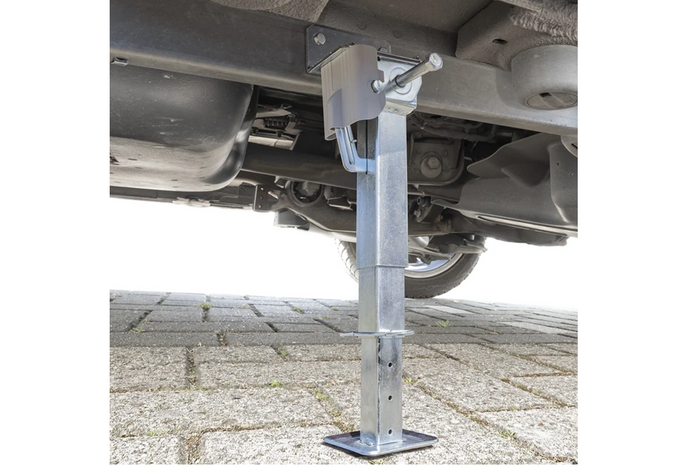 Ensemble de deux supports, béquilles extensibles avec manivelle et fixation ProPlus 361500 pour remorque plateau 1000 kg, 290-460 mm