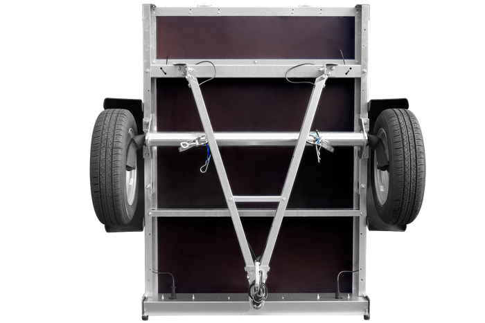 Autoaanhanger 150x106 UNITRAILER GARDEN 150 KIPP met BIS-zijwanden, H-0 frame en grijze afdekking