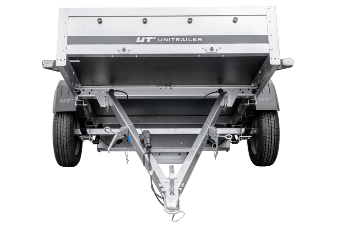 Remorque légère sur ressorts 264x125 UNITRAILER GARDEN 264/R KIPP avec côtés, ridelles BIS, châssis H-800 et bâche grise