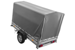 Remorque porte-voitures à côtés en aluminium 230x125 Unitrailer Garden 230 KIPP ALU avec châssis H1100 et bâche grise