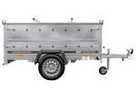 Lichte aanhangwagen op veren 200x125 UNITRAILER GARDEN 201/R KIPP met BIS zijwanden en aluminium deksel