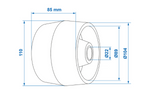 Rouleau latéral ProPlus 345472 pour remorque de bateau, 85 mm