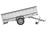 Enkelassige aanhanger met aluminium zijwanden 264x125 Unitrailer Garden 264 KIPP ALU met BIS-zijwanden, H-0 frame en grijze afdekking