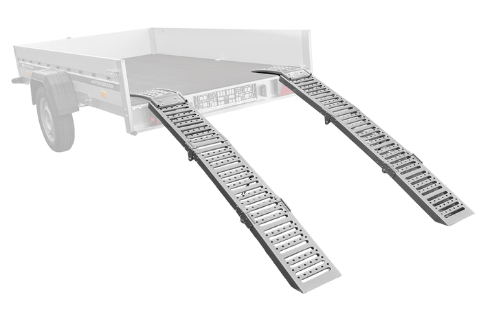 UNITRAILER ALR005 opklapbare stalen oprijplaten voor trailers, 200 cm, 500 kg, set van 2
