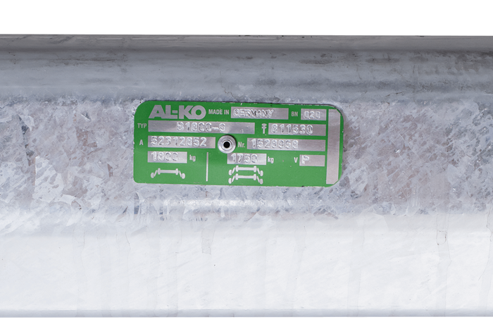 AL-KO EURO geremde as voor 1800kg boottrailer 1645/1755mm 2230mm 5x112