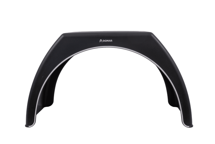 Dubbel spatbord voor aanhanger 15-16" DOMAR DK3120 platte wielkast 1000/510mm met witte velg