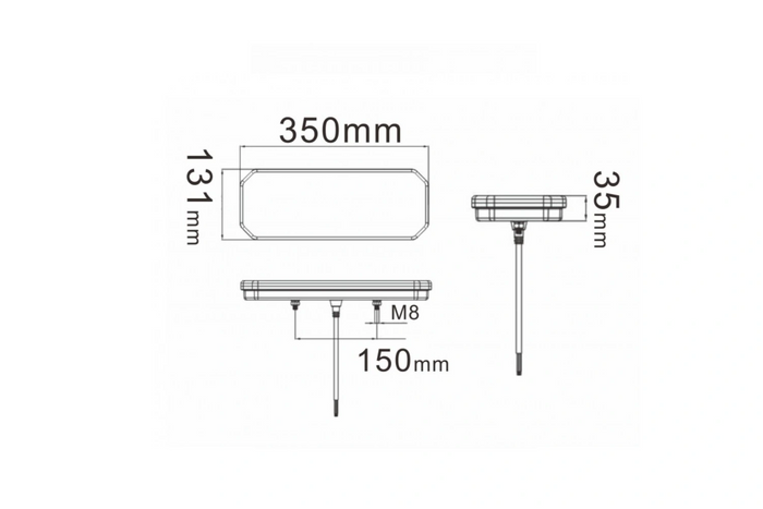 TruckLED L1949+L1950 achterlichten LED-kabel 0,45 m 6 functies links+rechts
