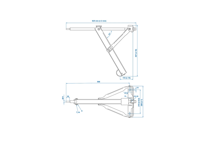 ProPlus 361501 uitschuifbare hoeksteunstabilisator voor aanhanger van 500 kg, 457 mm