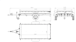 Remorque à un essieu sur ressorts 264x125 UNITRAILER GARDEN 264/R KIPP avec châssis H-800 et bâche grise
