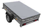 Remorque à un essieu avec côtés en aluminium 200x125 Unitrailer Garden 201 KIPP ALU avec châssis H-0 et bâche grise