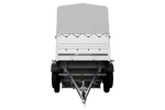 Twee-assige aanhanger 264x125 UNITRAILER GARDEN 264/2 KIPP met BIS zijwanden, H-800 frame en grijze kap