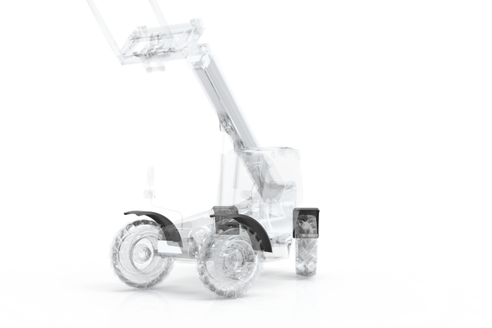 Spatbord voor landbouwmachines 24-33" DOMAR T10125 wielkast 1050/330mm
