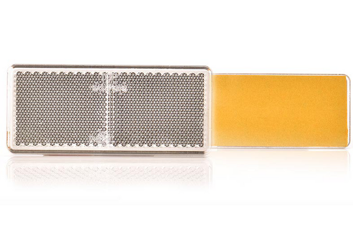Catadioptre blanc 96 x 42 mm avec ruban adhésif