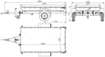 Enkelassige aanhanger met aluminium zijwanden 230x125 Unitrailer Garden 230 KIPP ALU met BIS-zijwanden, H-0 frame en grijze afdekking