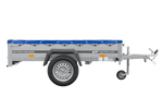 Autoaanhanger 200x125 UNITRAILER GARDEN 201 KIPP met H-0 frame en blauwe hoes