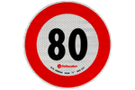 Reflecterende sticker Verkeersbord LAMPA snelheidslimiet 80 km/u B-33
