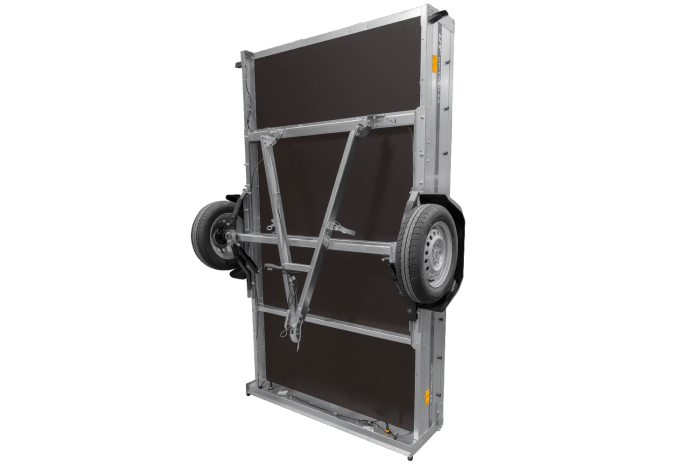 Remorque sur ressorts 264x150 UNITRAILER GARDEN 265/R KIPP avec châssis H-1100 et bâche grise
