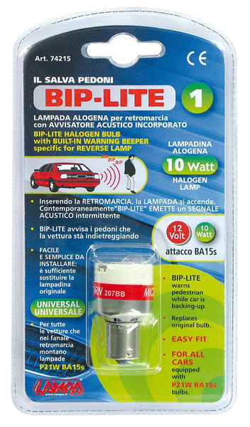 Ampoule feu de recul avec signal 12 volts 10 watts BIP-LITE P21W BA15