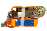 Set van vier UNITRAILER 6m/25mm/1t oranje transportbanden met spaninrichting