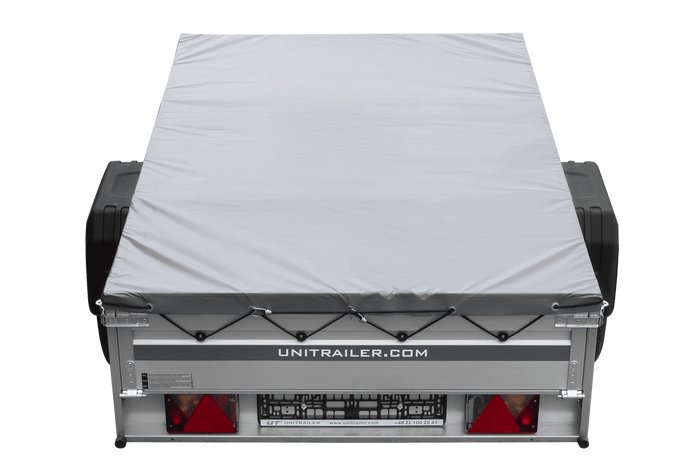 Remorque à un essieu avec côtés en aluminium 200x125 Unitrailer Garden 201 KIPP ALU avec châssis H-0 et bâche grise