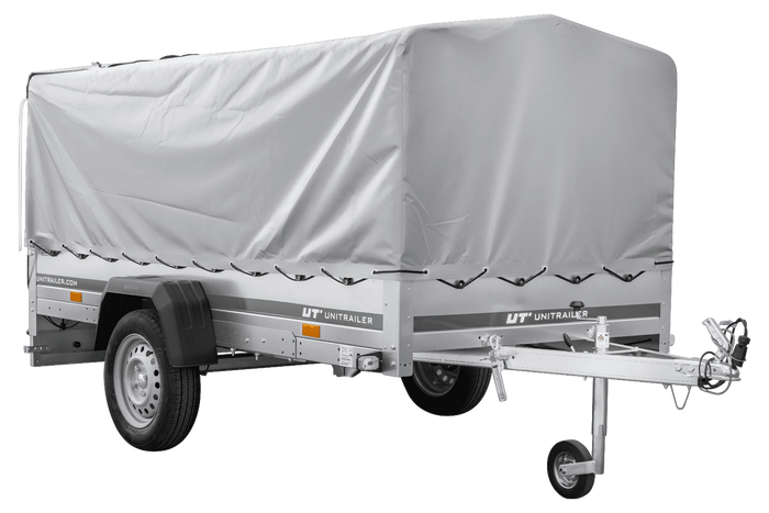 Remorque à un essieu sur ressorts 264x125 UNITRAILER GARDEN 264/R KIPP avec châssis H-800 et bâche grise