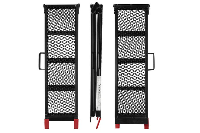 ProPlus 390094 opklapbare stalen oprijplaten voor trailers, 203 cm, 680 kg, set van 2