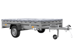 Remorque à un essieu sur ressorts 264x150 UNITRAILER GARDEN 265/R KIPP avec châssis H-0 et bâche grise