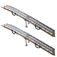 UNITRAILER ALR003 opklapbare aluminium oprijplaten voor aanhangers 221 cm 680 kg met riem en steun, set van 2