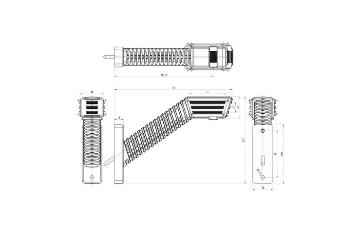 Feu de gabarit, position LED SPOT WAŚ 2552L W297.5.1, gauche, sur bras long