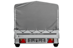 Remorque à un essieu avec côtés en aluminium 264x125 Unitrailer Garden 264 KIPP ALU avec châssis H-800 et bâche grise