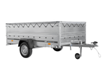 Remorque sur ressorts 264x150 UNITRAILER GARDEN 265/R KIPP avec côtés BIS, châssis H-0 et bâche grise